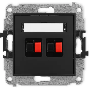 Elektrická zásuvka KARLIK Dvojitá zásuvka pro reproduktory Barva: Matná černá