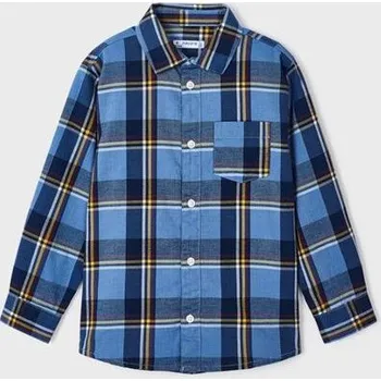 Chlapecká košile kostkovaná košile dětská Mayoral 4111-65 modrá velikost 98