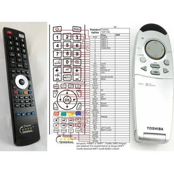 TOSHIBA TDP-P40, TDP-T350 - kompatibilní značkový dálkový ovladač General
