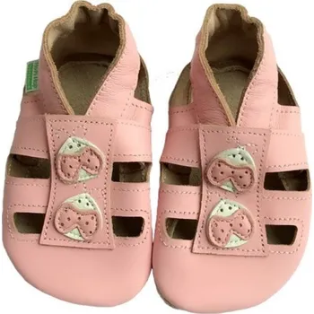 Capáčky Kožené capáčky Hopi Hop barefoot sandálky růžová beruška Hopi Hop velikost: XL 18-24 m 14,5 cm