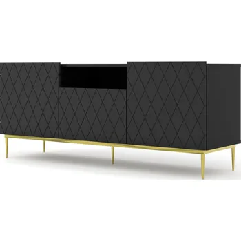 Televizní stolek ARTBm TV stolek DIUNA 145 2D1K | černý mat Provedení: Černý mat / zlatá podnož