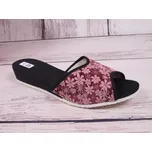 Dámské pantofle přezůvky Bokap 010 vínovorůžové s květy, otevřené velikost: 42