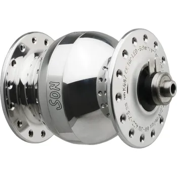 Cyklosvítilna SON Dynamo na kolo SONdelux - stříbrná (leštěná) - 28d, wide body, V-brzdy