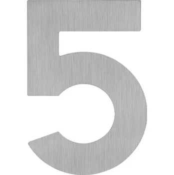 Domovní cedule LR - Domovní číslice "5" - 60 mm - nalepovací 60 mm BN - Broušená nerez