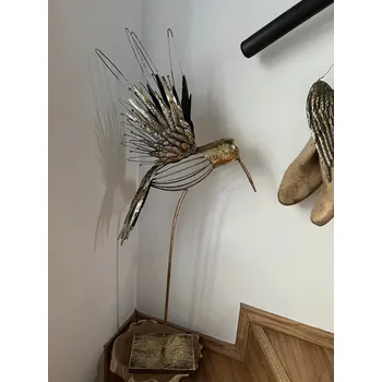 Dekorativní kovový kolibřík Gold
