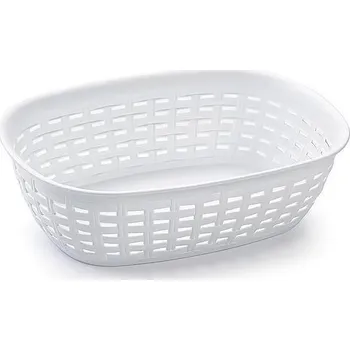 Úložný box košík Nature ratan BÍLÝ na pečivo 26x19x8