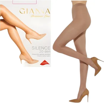 Dámské punčochy GIANNA DÁMSKÉ TENKÉ PUNČOCHY 20 DEN SILENCE PREMIUM LINE DAINO BEIGE Velikost: S-2