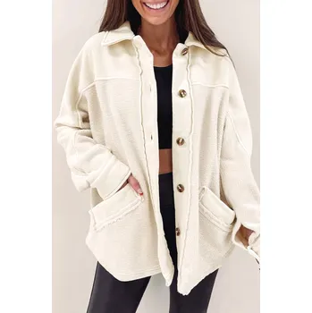 Dámská casual bunda OMG Dámská košilová bunda Pool béžová S