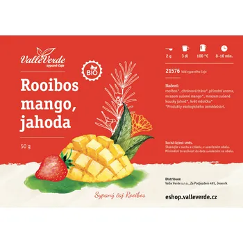 Čaj Valle Verde Mango/Jahoda - BIO 50 g sypaný čaj