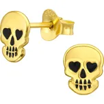 Majya Stříbrné náušnice SKULL Ag/; ≤0,43 g 10724