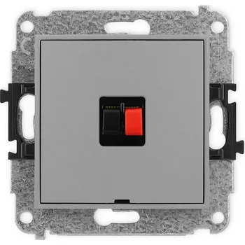 Elektrická zásuvka KARLIK Zásuvka pro reproduktor, bez popisového pole Barva: Matná šedá