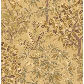 Tapeta Eijffinger Okrová vliesová tapeta s větvičkami a listy, 333525, Festival, Eijffinger, velikost 10 x 0,52 m