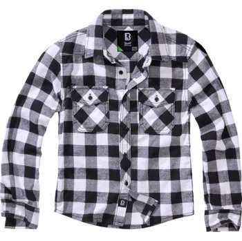Pánské oblečení Dětská koskovaná košile Checkshirt, Brandit, bílá/černá, 170/176, XXL