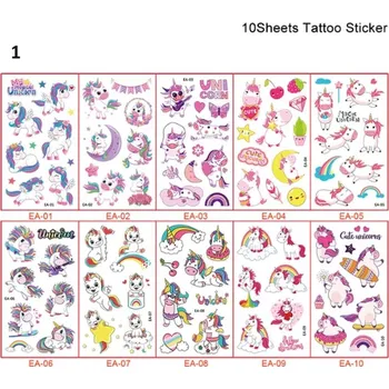 Unicorn (Jednorožci) Narozeninová party dekorace s motivem jednorožce Varianta: 10 ks tetovací nálepky 1