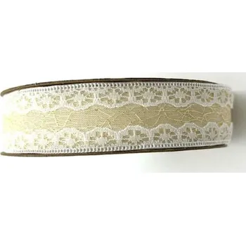 Stuha Stuha krémová bílá 2,5cmx10y