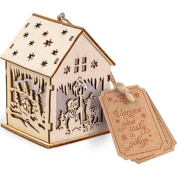 Vánoční světelná dekorace ARGUS Vánoční dekorace a dárek domeček s LED světlem 23520001