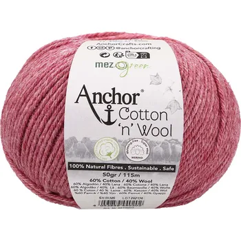 Příze Anchor Cotton Wool 78 Růžový rubín (Přírodní příze Cotton Wool 78 Pink ruby)