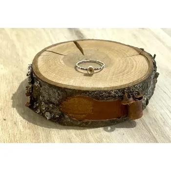 Prsten Stříbrný prsten s citrínem - MarulArt - Velikost prstenu 56