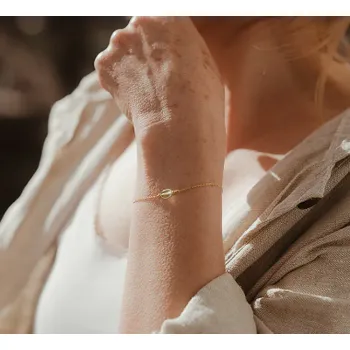 Náramek Náramek pozlacený s prehnitem - Bohovibes 0001402