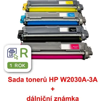 Počítač Sada tonerů HP W2030A-3A, CMYK, MP print + dálniční známka