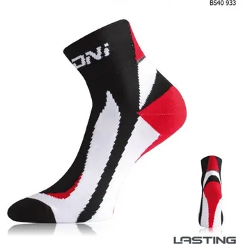 Pánské termo ponožky Lasting funkční cyklo ponožky BS40 černočervené velikost S (34-37)