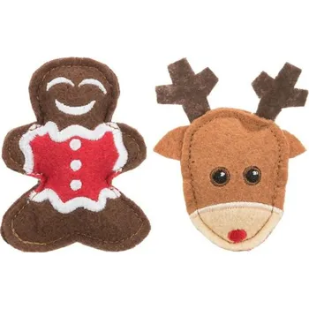 Pro kočku Vánoční hračka Xmas figure set SOB+PERNÍČEK 8cm TR