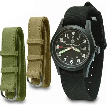 Hodinky ArmyČastolovice.cz Hodinky Smith&amp;Wesson černé s výměnnými řemínky + Dárek v hodnotě 50 Kč