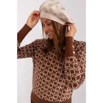 Čepice Dámská čepice baret s aplikací model 31826 světle béžová