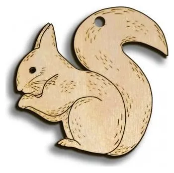 Vánoční ozdoba Dřevěná ozdoba Canli - Veverka (1ks)