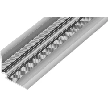 ukončovací lišta ACARA AP45/1 schodová lišta vnitřní vrtaná, hliník elox stříbro, 25x25mm, 2,7 m, 3 mm AAE TA 2525/3030-VR