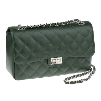 Kabelka NovaKabelka.cz Kožená italská kabelka Eliana Argento Verde Scura