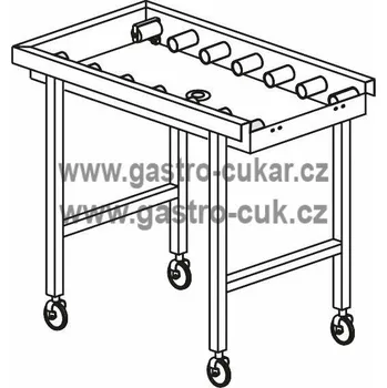 Dílenský stůl KROMO Stůl válečkový pojízdný s vanou 1640 x 650 x 850 mm