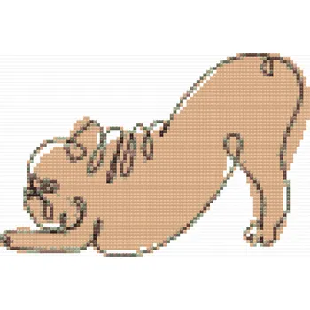 Diamantové malování Diamantové malování - Protahující se buldoček Velikost: 20x30cm, Rámování: Pouze srolované plátno, Diamanty: Kulaté