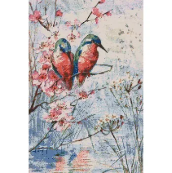 Diamantové malování Diamantové malování - Ptáci na větvičce Velikost: 40x60cm, Rámování: Pouze srolované plátno, Diamanty: Kulaté