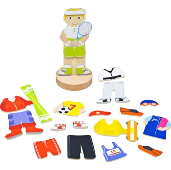 Puzzle Bigjigs Toys Magnetické oblékací puzzle sportovní aktivity