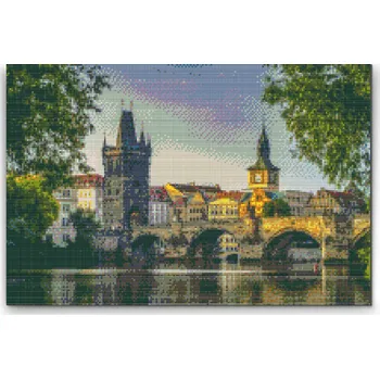 Diamantové malování - Karlův most Velikost: 40x60cm, Rámování: Pouze srolované plátno, Diamanty: Kulaté