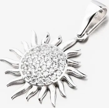 Přívěsek Dámský přívěsek bílé zlato 585 zirkon slunce 613G-001