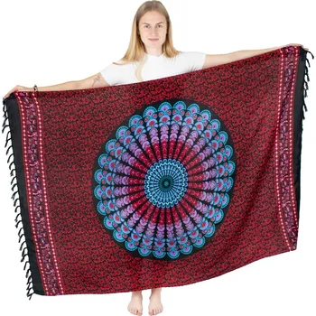 Šátek Batikovaný sarong / pareo / plážový šátek Anada Burgundy, Sittar
