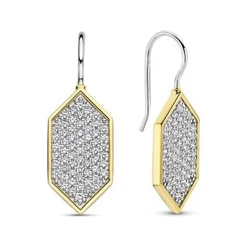 Náušnice Zlacené náušnice TI SENTO se zirkony 7942ZY