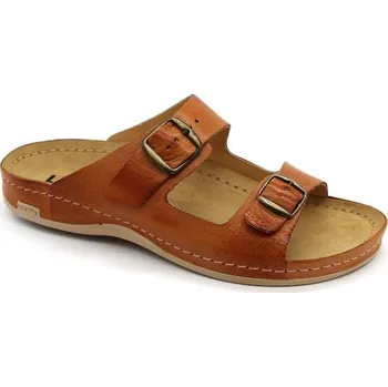 Pánské pantofle Leon Pavel pánské kožené nazouváky, barva hnědá Velikost: 46