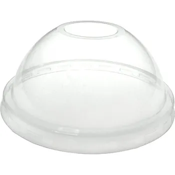 Jednorázové nádobí Víčko rPET 78mm dome VR-vypouklé s otvorem na kelímek PET 250/350ml - 2500 ks
