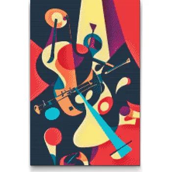 Diamantové malování Diamantové malování - Hudba v obrazu Velikost: 40x60cm, Rámování: Pouze srolované plátno, Diamanty: Kulaté