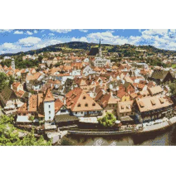 Diamantové malování - Výhled na město - Český Krumlov Velikost: 40x60cm, Rámování: Pouze srolované plátno, Diamanty: Čtvercové