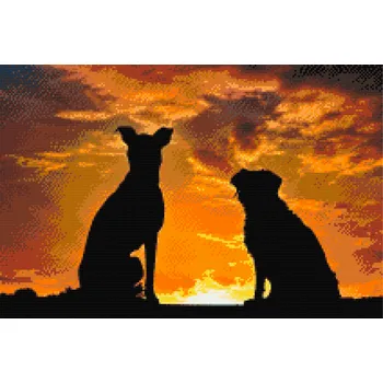 Diamantové malování Diamantové malování - Psí přátelé Velikost: 40x60cm, Rámování: Pouze srolované plátno, Diamanty: Čtvercové