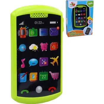 Interaktivní dětský hudební smartphone 28 zvuků 12 x 6,5 cm zelený Hračka pro nejmenší Interaktivní dětský hudební smartphone 28 zvuků 12 x 6,5 cm zelený