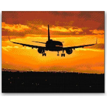 Diamantové malování Diamantové malování - Let při západu slunce Velikost: 30x40cm, Rámování: Pouze srolované plátno, Diamanty: Kulaté