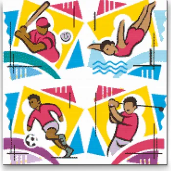 Diamantové malování Diamantové malování - Mix sportů 1 Velikost: 50x50cm, Rámování: Pouze srolované plátno, Diamanty: Čtvercové