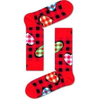 Dámské ponožky PONOŽKY HAPPY SOCKS Checked Heart - červená - 41/46 + při osobním odběru 227 Kč