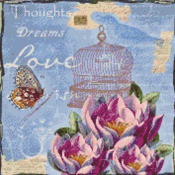 Diamantové malování Diamantové malování - Prázdná klec, svoboda Velikost: 50x50cm, Rámování: Pouze srolované plátno, Diamanty: Čtvercové