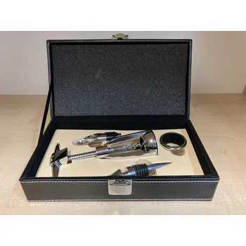 Víno Dárkový box - umělá kůže Z0064, 4 pomůcky